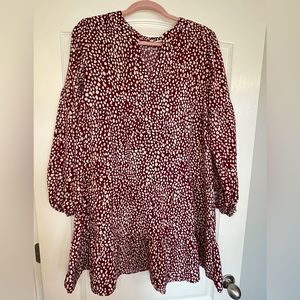 NWT Women’s Wine Peasant Casual Tunic Top Dress Size 10